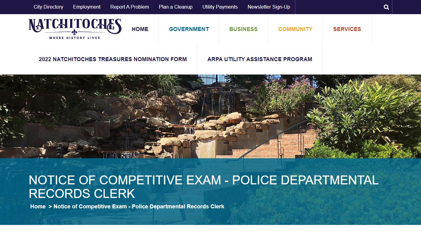 Notice of Competitive Exam - Police Departmental Records Clerk